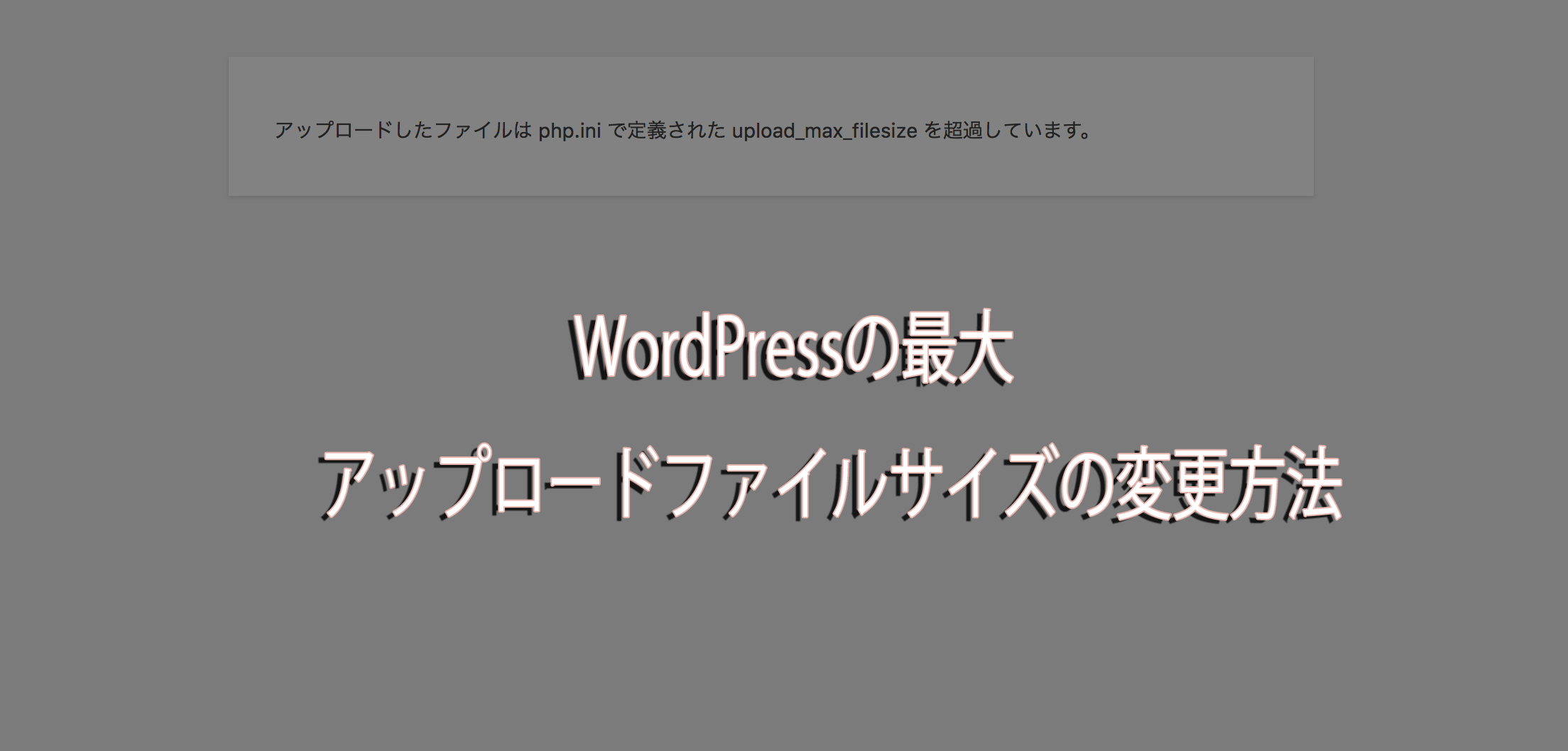 Wordpress 最大アップロードファイルサイズの変更方法 Miacat ミーアキャット